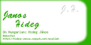 janos hideg business card