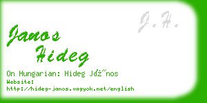 janos hideg business card